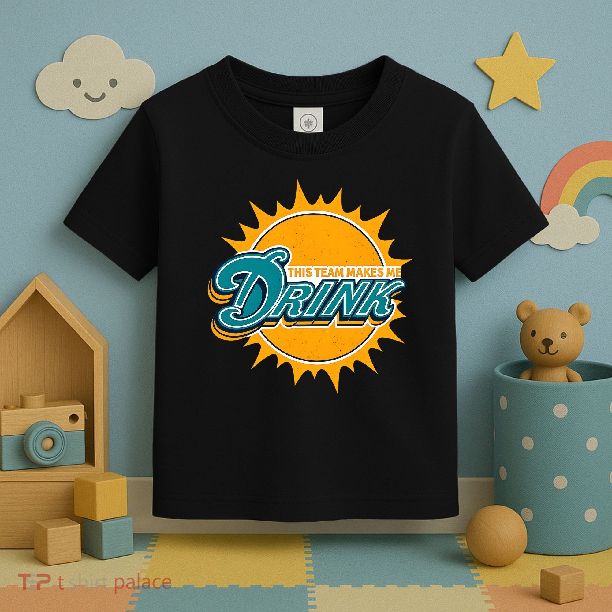 Miami Football This Team Make Me Drink Funny Toddler T-Shirt