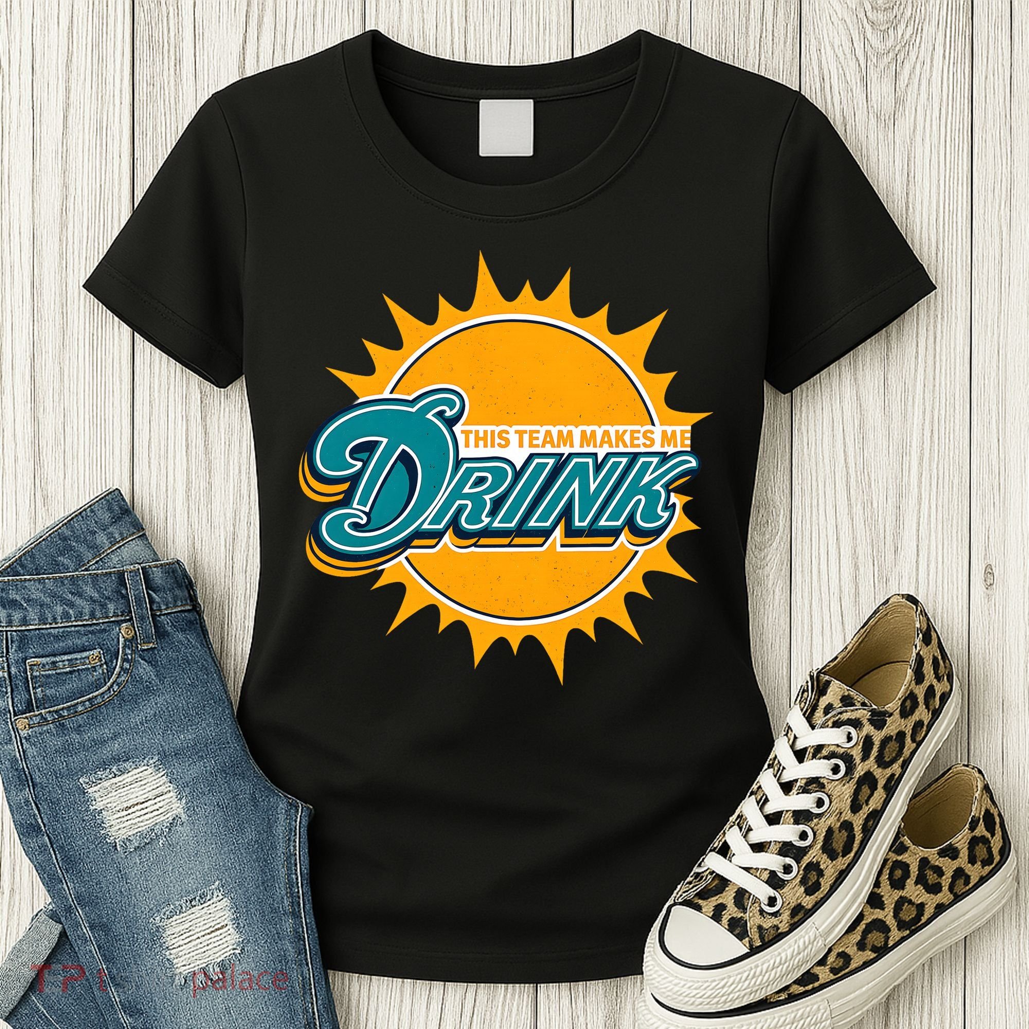 Miami Football This Team Make Me Drink Funny Women's T-Shirt