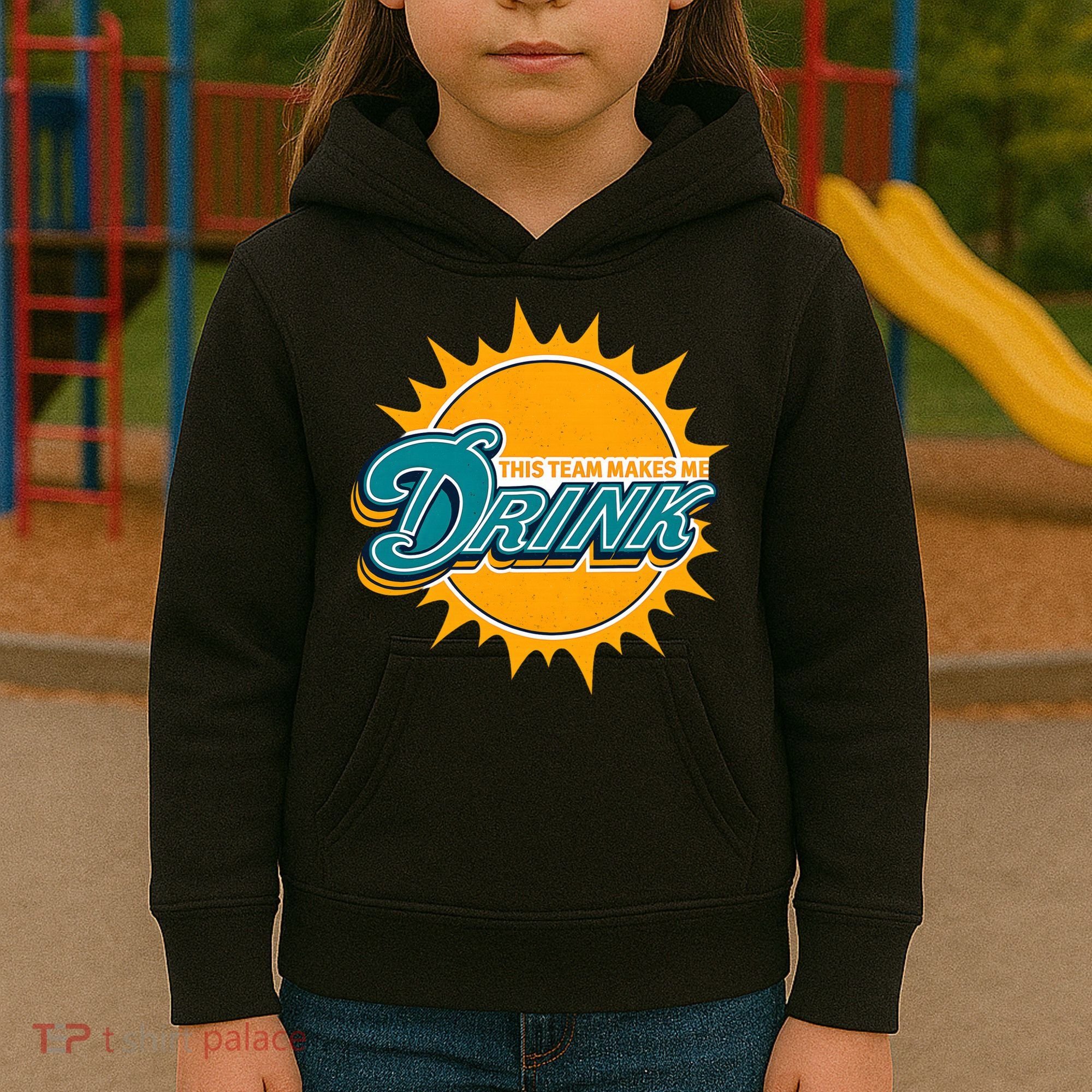 Miami Football This Team Make Me Drink Funny Kids Hoodie