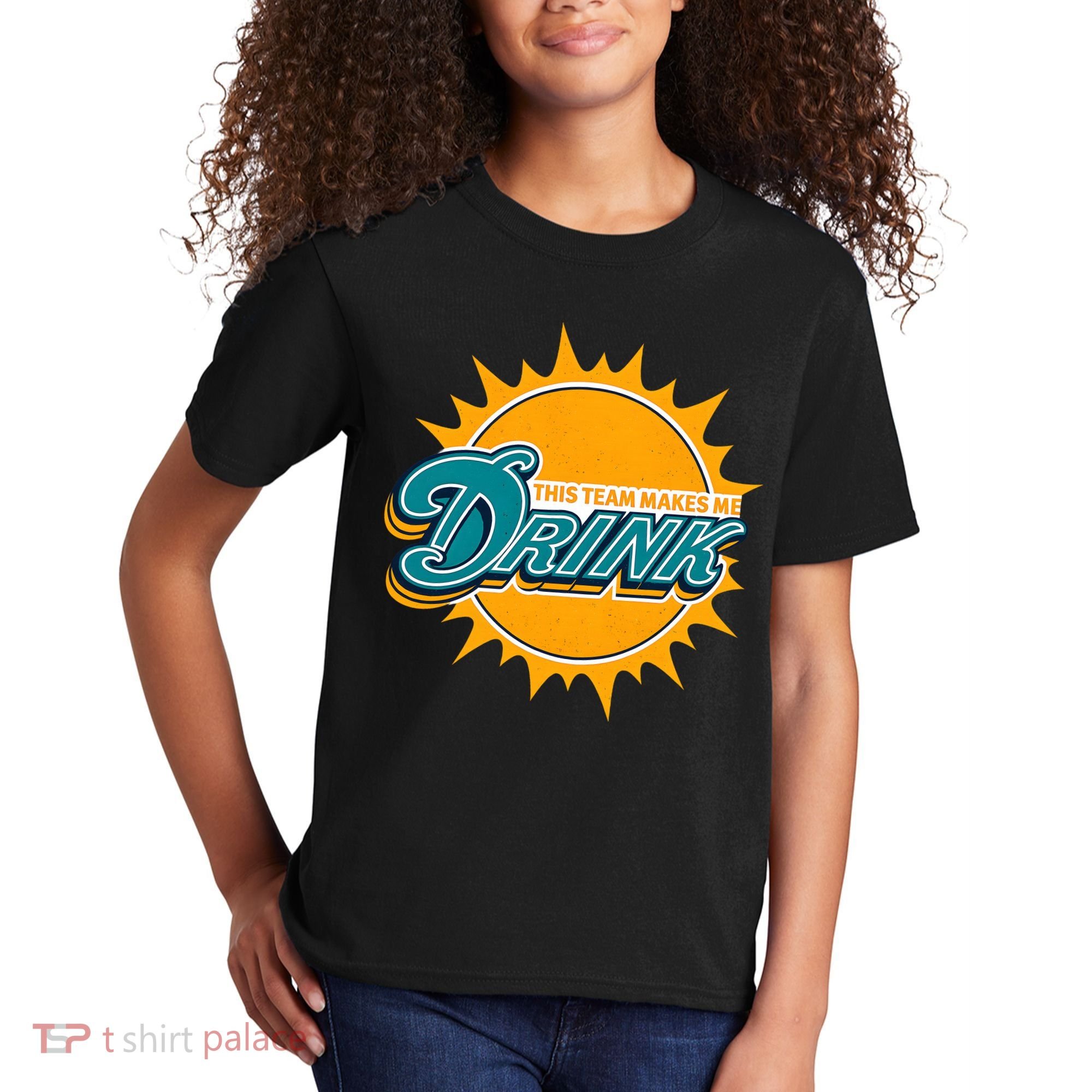 Miami Football This Team Make Me Drink Funny Kids T-Shirt