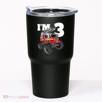 Monster Fire Truck 3rd Birthday Boy 3 Firefighter Tumbler thumb 0