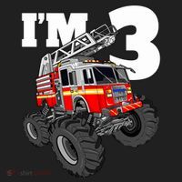 Monster Fire Truck 3rd Birthday Boy 3 Firefighter Tumbler thumb 3