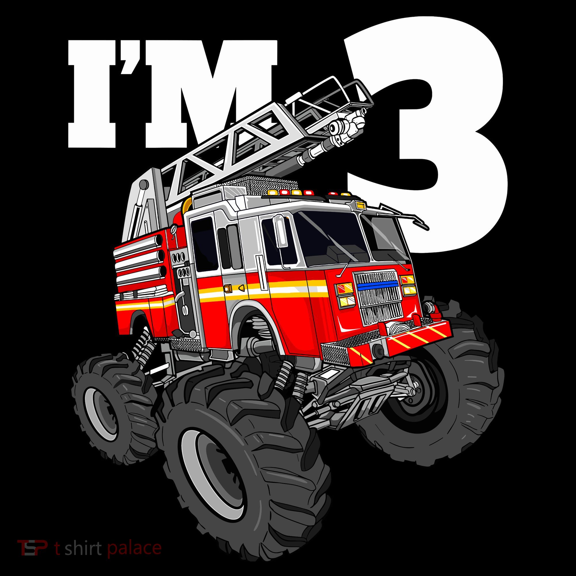 Monster Fire Truck 3rd Birthday Boy 3 Firefighter Ornament