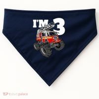 Monster Fire Truck 3rd Birthday Boy 3 Firefighter USA-Made Doggie Bandana thumb 0