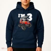 Monster Fire Truck 3rd Birthday Boy 3 Firefighter Hoodie thumb 2