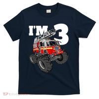 Monster Fire Truck 3rd Birthday Boy 3 Firefighter T-Shirt thumb 0