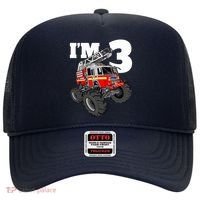 Monster Fire Truck 3rd Birthday Boy 3 Firefighter Hat thumb 0