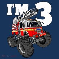 Monster Fire Truck 3rd Birthday Boy 3 Firefighter Hat thumb 2