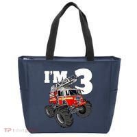 Monster Fire Truck 3rd Birthday Boy 3 Firefighter Tote Bag thumb 0