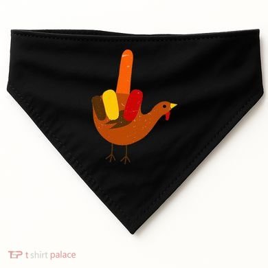 Middle Finger Turkey American Sign Language Thanksgiving USA-Made Doggie Bandana
