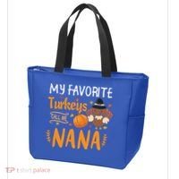 My Favorite Turkeys Call Me Nana Grandma Thanksgiving Tote Bag thumb 3