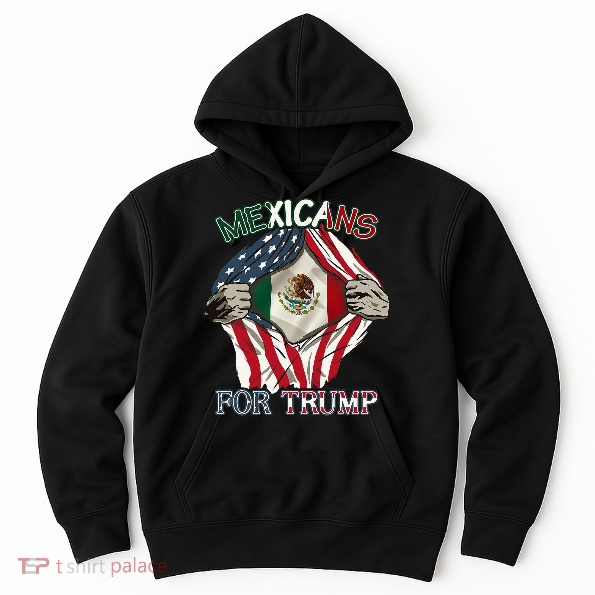 Mexicans For Trump 2024 Mexico Usa Friendship Flag Hoodie