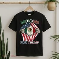 Mexicans For Trump 2024 Mexico Usa Friendship Flag T-Shirt thumb 2