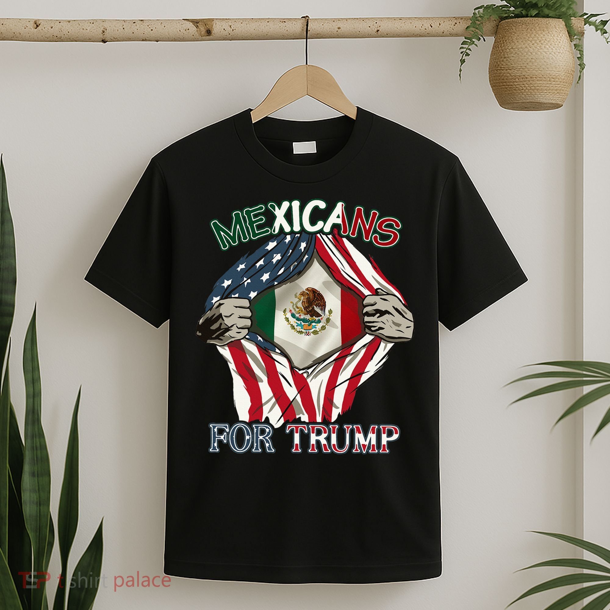 Mexicans For Trump 2024 Mexico Usa Friendship Flag T-Shirt