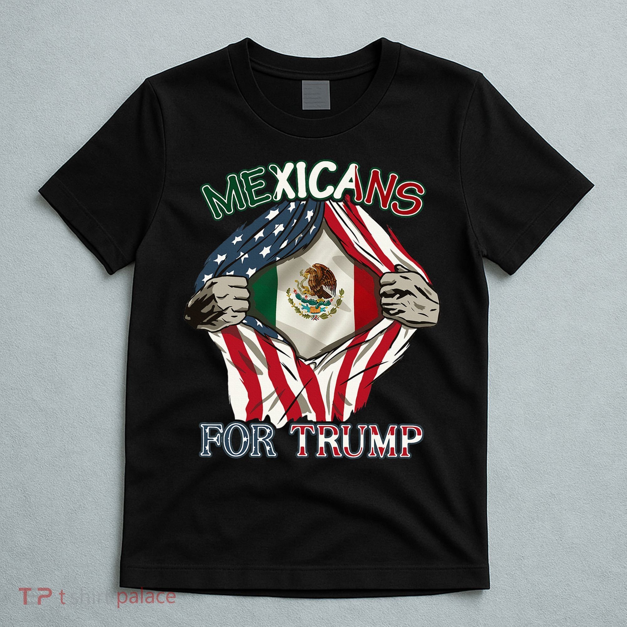 Mexicans For Trump 2024 Mexico Usa Friendship Flag T-Shirt