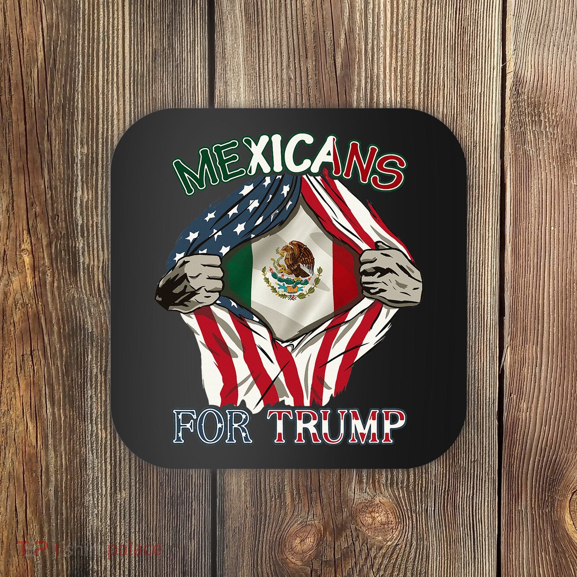 Mexicans For Trump 2024 Mexico Usa Friendship Flag Coaster