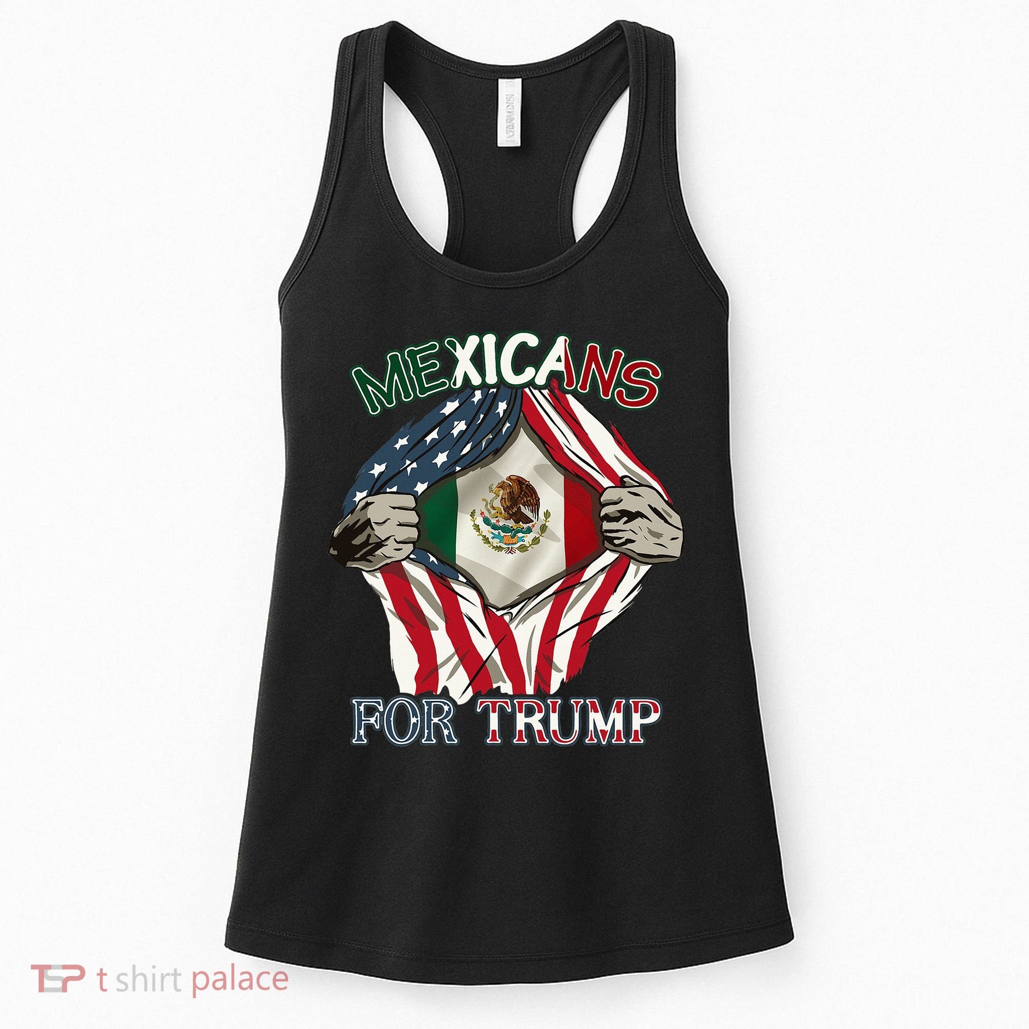 Mexicans For Trump 2024 Mexico Usa Friendship Flag Women's Tank Top