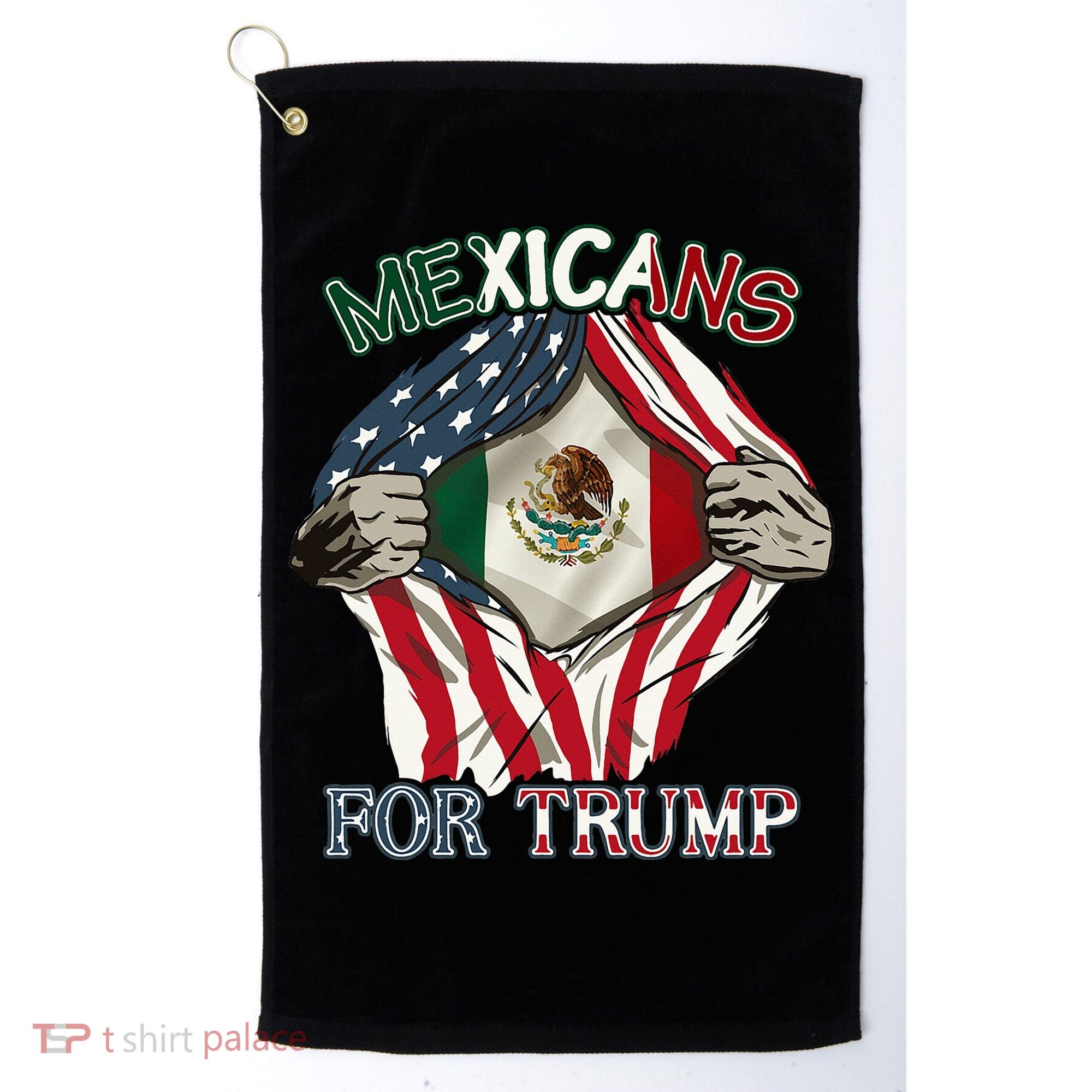 Mexicans For Trump 2024 Mexico Usa Friendship Flag Golf Towel
