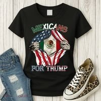 Mexicans For Trump 2024 Mexico Usa Friendship Flag Women's T-Shirt thumb 3