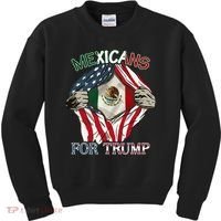 Mexicans For Trump 2024 Mexico Usa Friendship Flag Kids Sweatshirt thumb 0