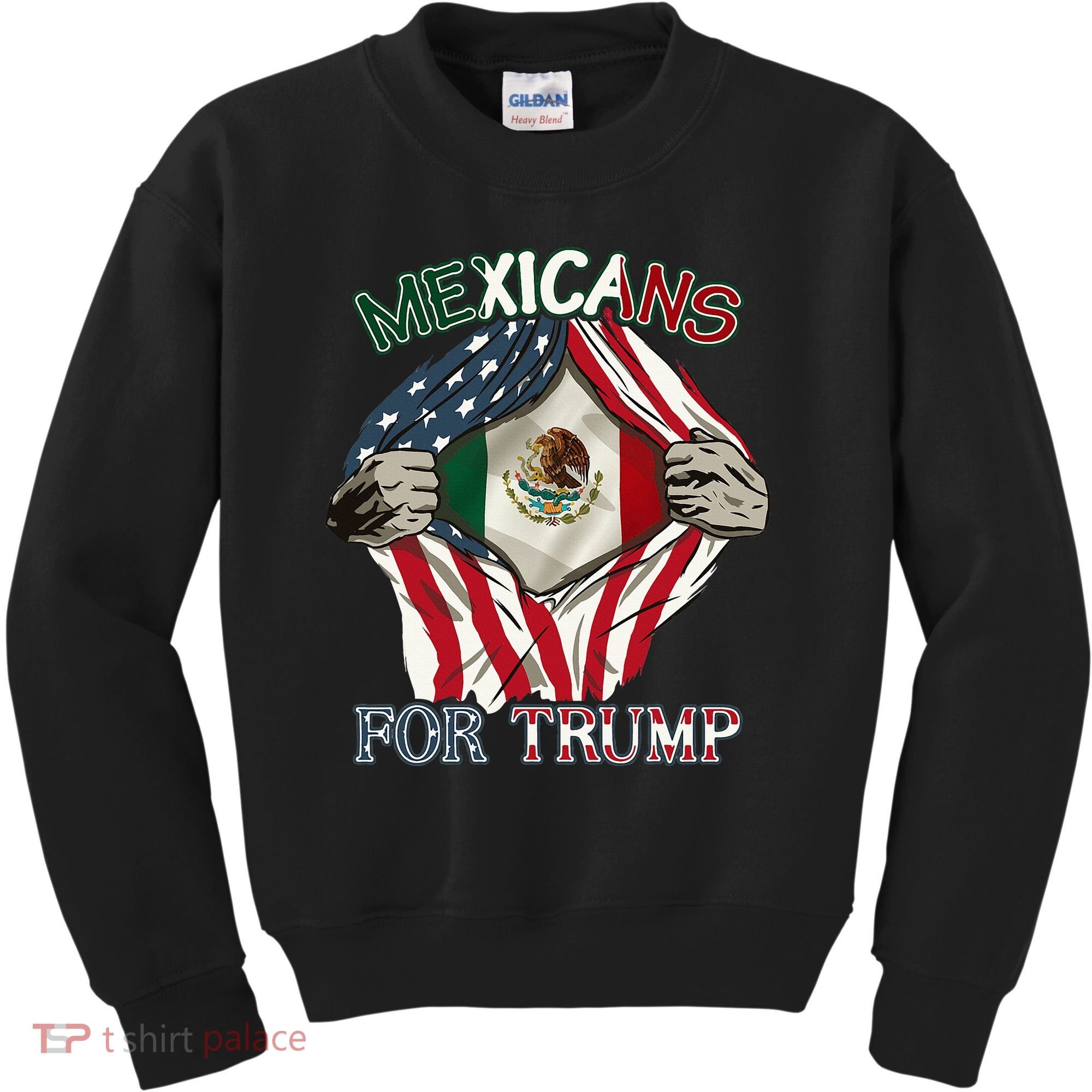 Mexicans For Trump 2024 Mexico Usa Friendship Flag Kids Sweatshirt