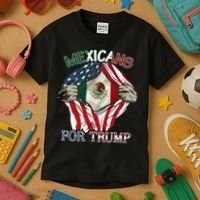 Mexicans For Trump 2024 Mexico Usa Friendship Flag Kids T-Shirt thumb 3