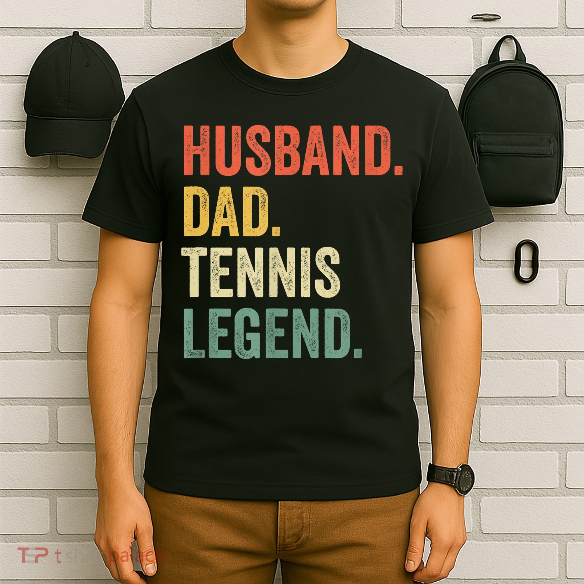 Mens Funny Tennis Player Husband Dad Tennis Legend Vintage TShirt T-Shirt