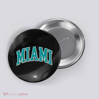 Miami Florida Throwback Design Print Classic Button