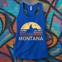 Montana For The Cow Cow Horse Lover Rancher Farmer Gift Women's Tank Top thumb 3