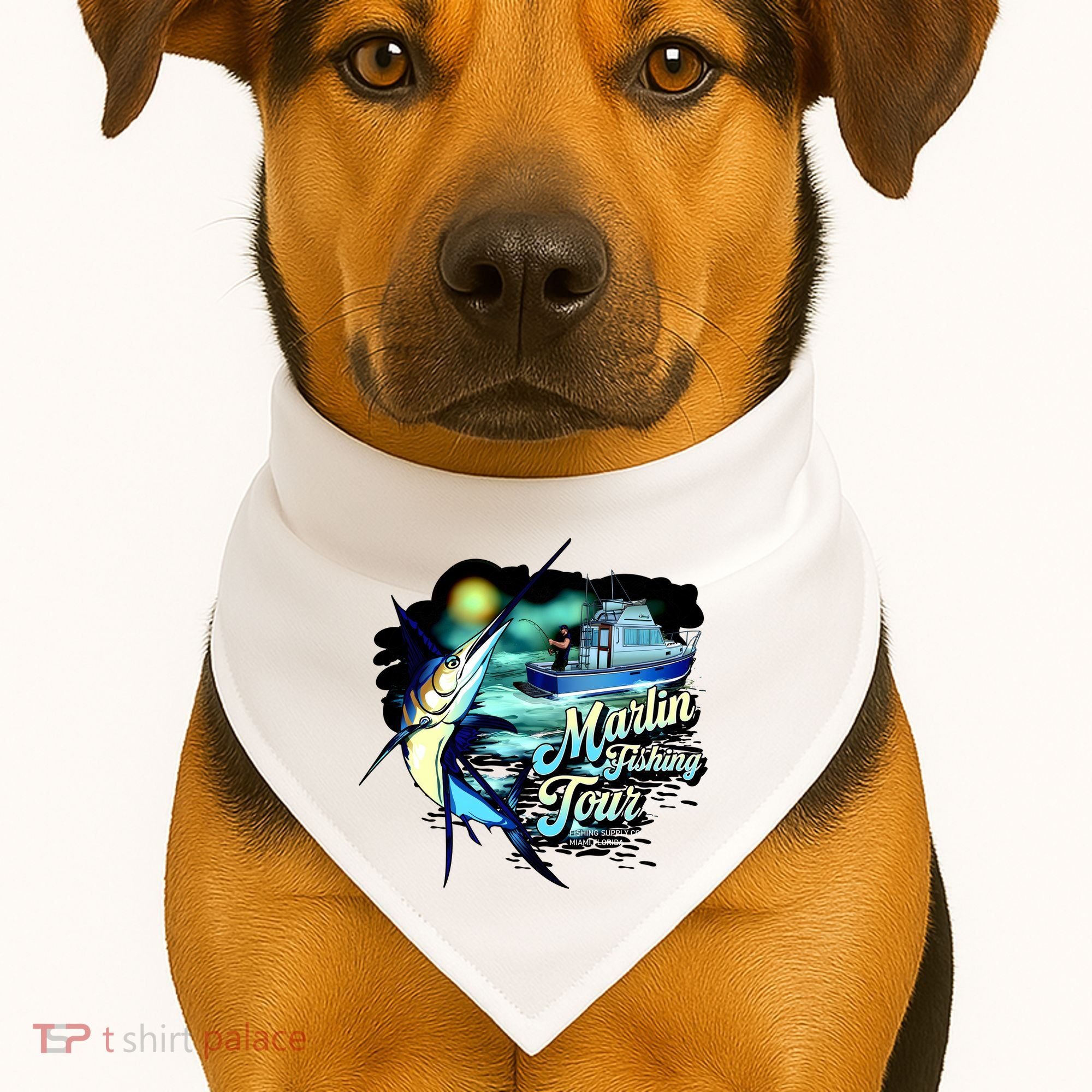 Marlin Fishing Tour USA-Made Doggie Bandana