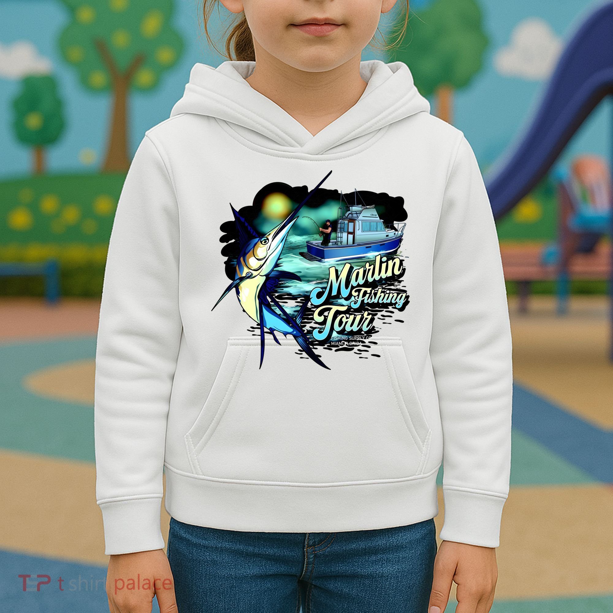 Marlin Fishing Tour Kids Hoodie