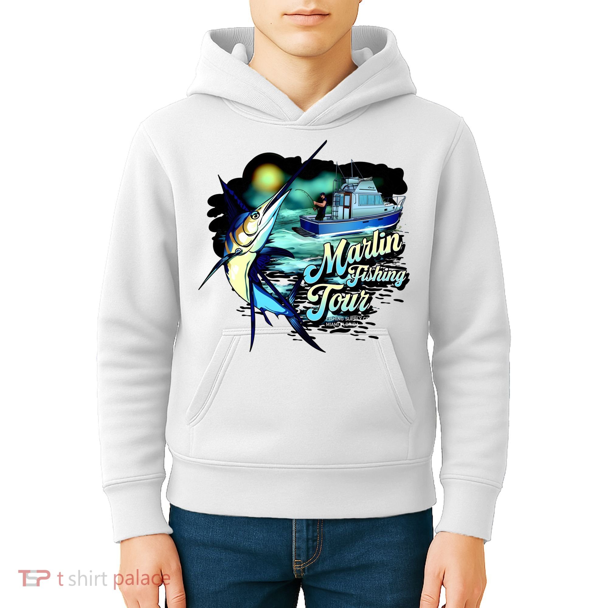 Marlin Fishing Tour Kids Hoodie