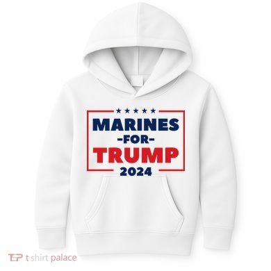 Marines For Trump 2024 Kids Hoodie