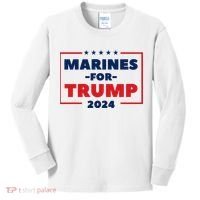 Marines For Trump 2024 Kids Long Sleeve Shirt thumb 0