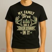 My Family Tree Has A Deer Stand In It Camo Hunting Vintage T-Shirt thumb 3