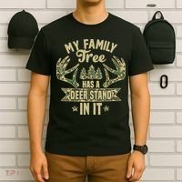 My Family Tree Has A Deer Stand In It Camo Hunting Vintage T-Shirt thumb 6