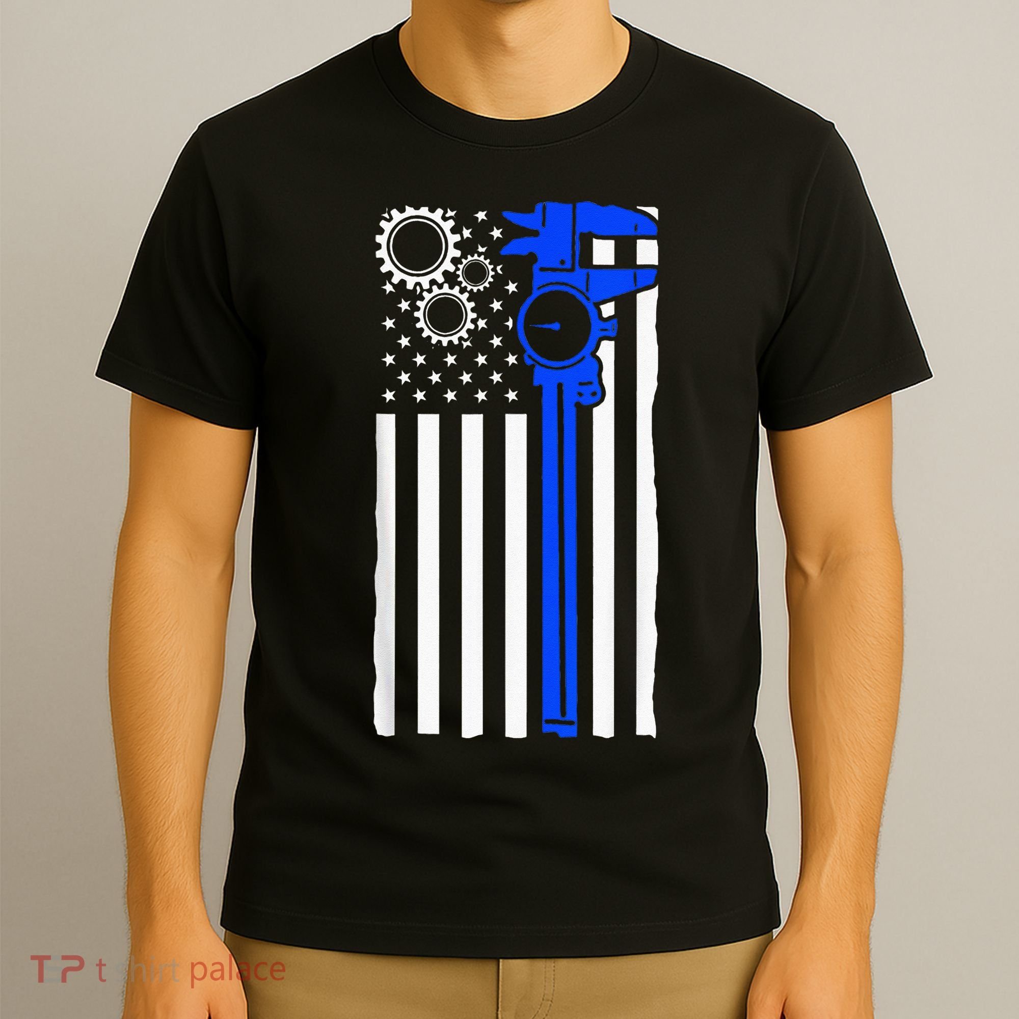 Machinist Flag Tools CNC Machine Operator Machining T-Shirt