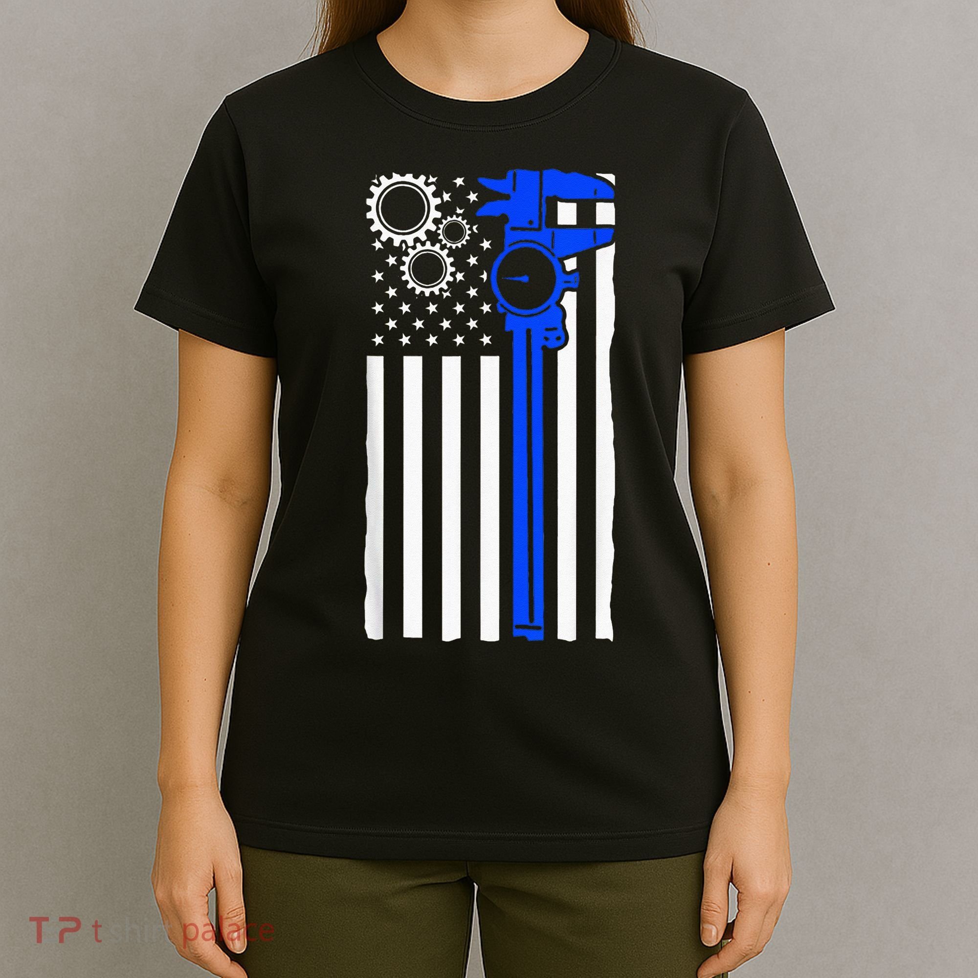 Machinist Flag Tools CNC Machine Operator Machining T-Shirt