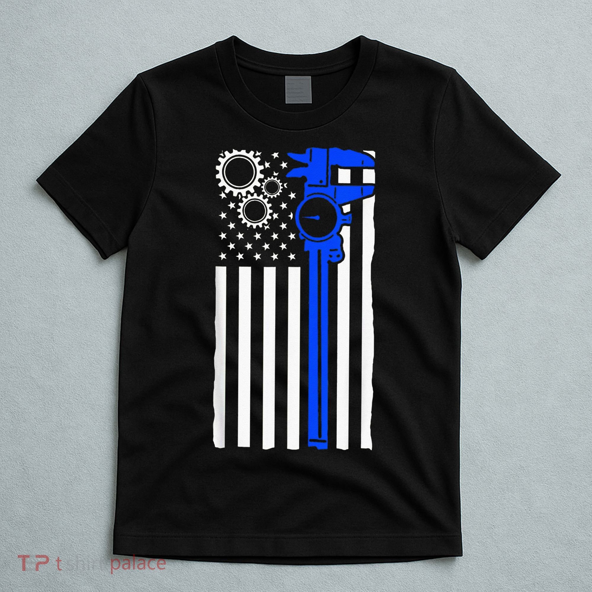 Machinist Flag Tools CNC Machine Operator Machining T-Shirt