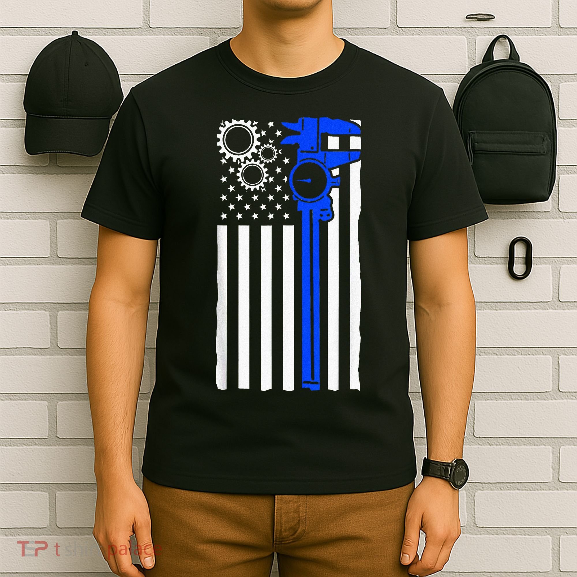Machinist Flag Tools CNC Machine Operator Machining T-Shirt