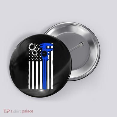 Machinist Flag Tools CNC Machine Operator Machining Button