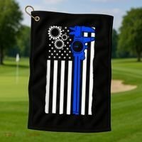Machinist Flag Tools CNC Machine Operator Machining Golf Towel thumb 1