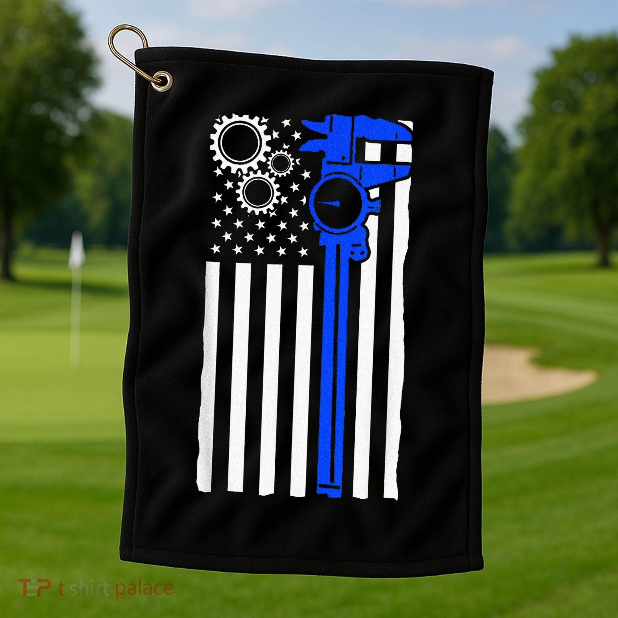Machinist Flag Tools CNC Machine Operator Machining Golf Towel