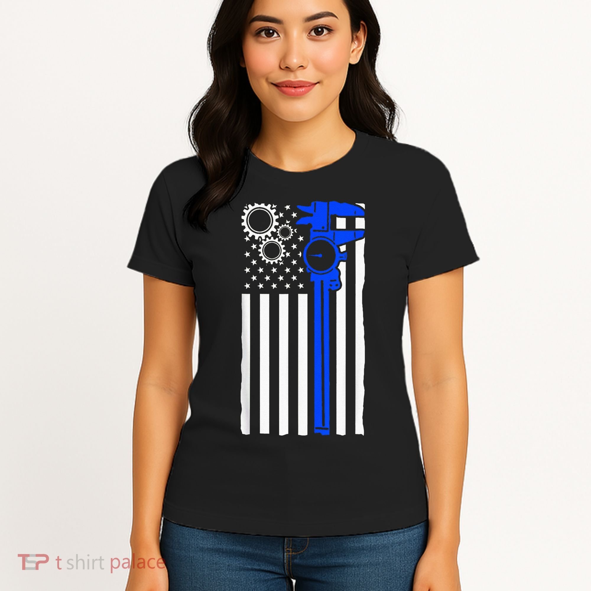 Machinist Flag Tools CNC Machine Operator Machining Women's T-Shirt