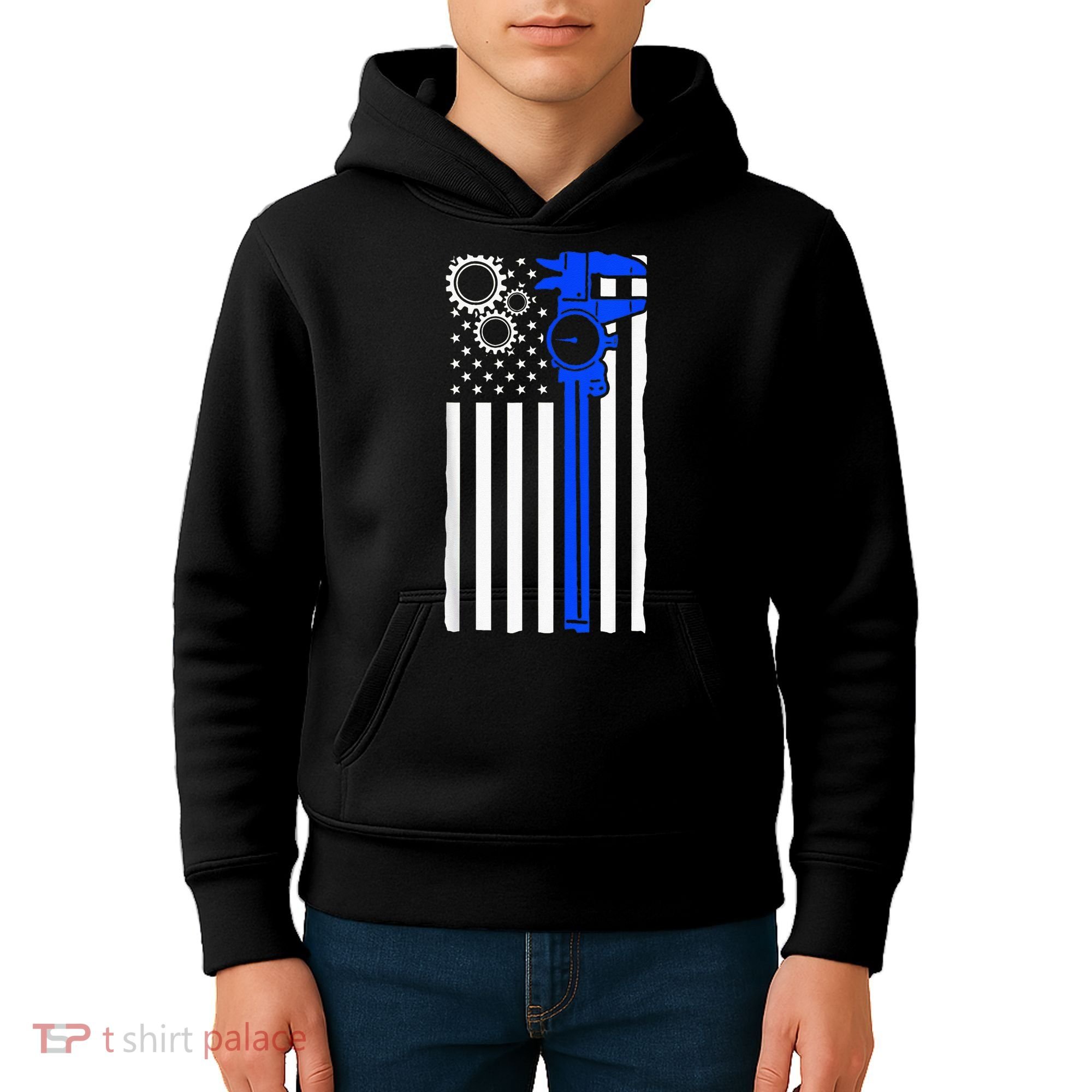 Machinist Flag Tools CNC Machine Operator Machining Kids Hoodie