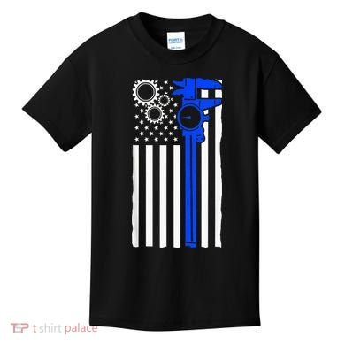 Machinist Flag Tools CNC Machine Operator Machining Kids T-Shirt