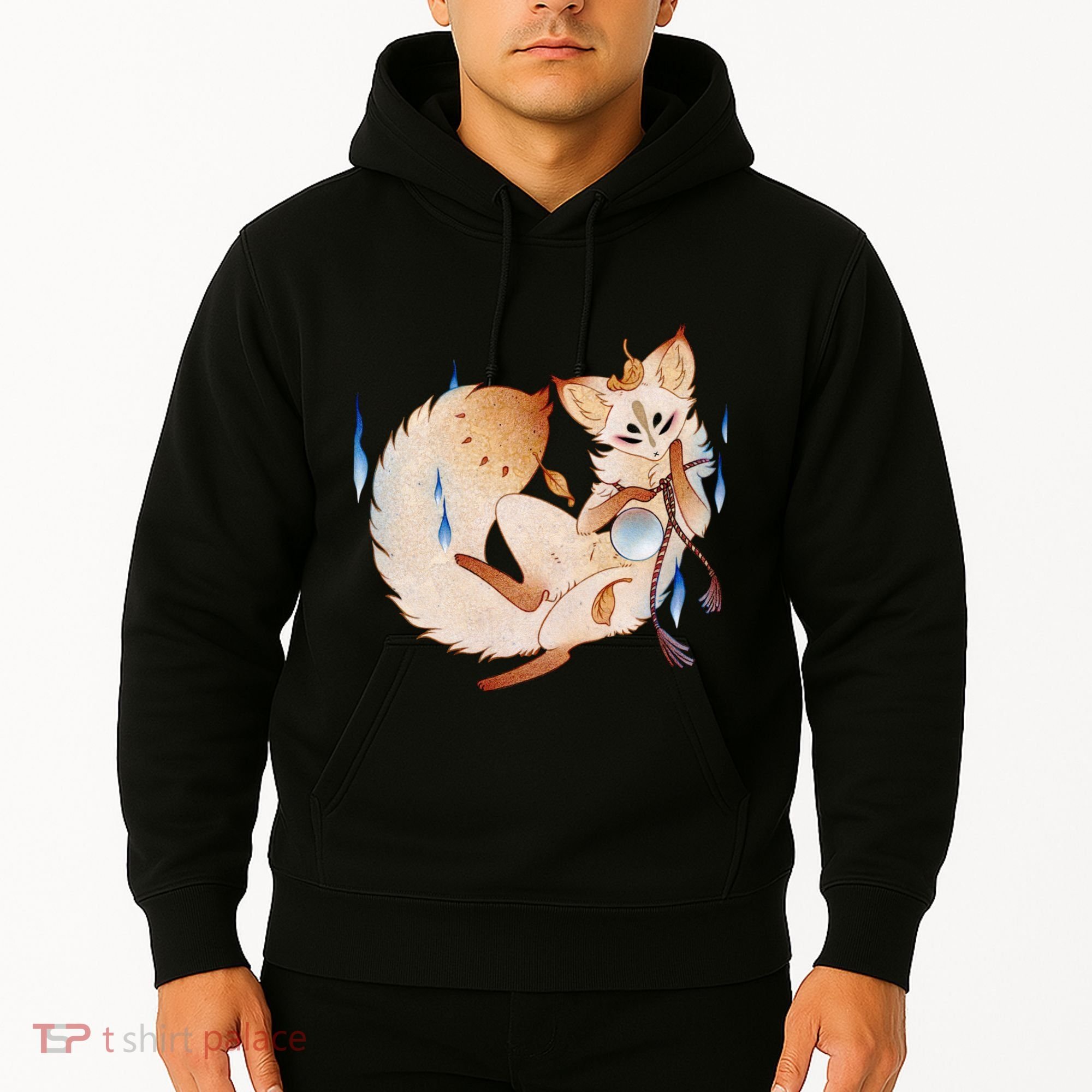 Mischievous Fox Teakitsune Yokai Kitsune Hoodie