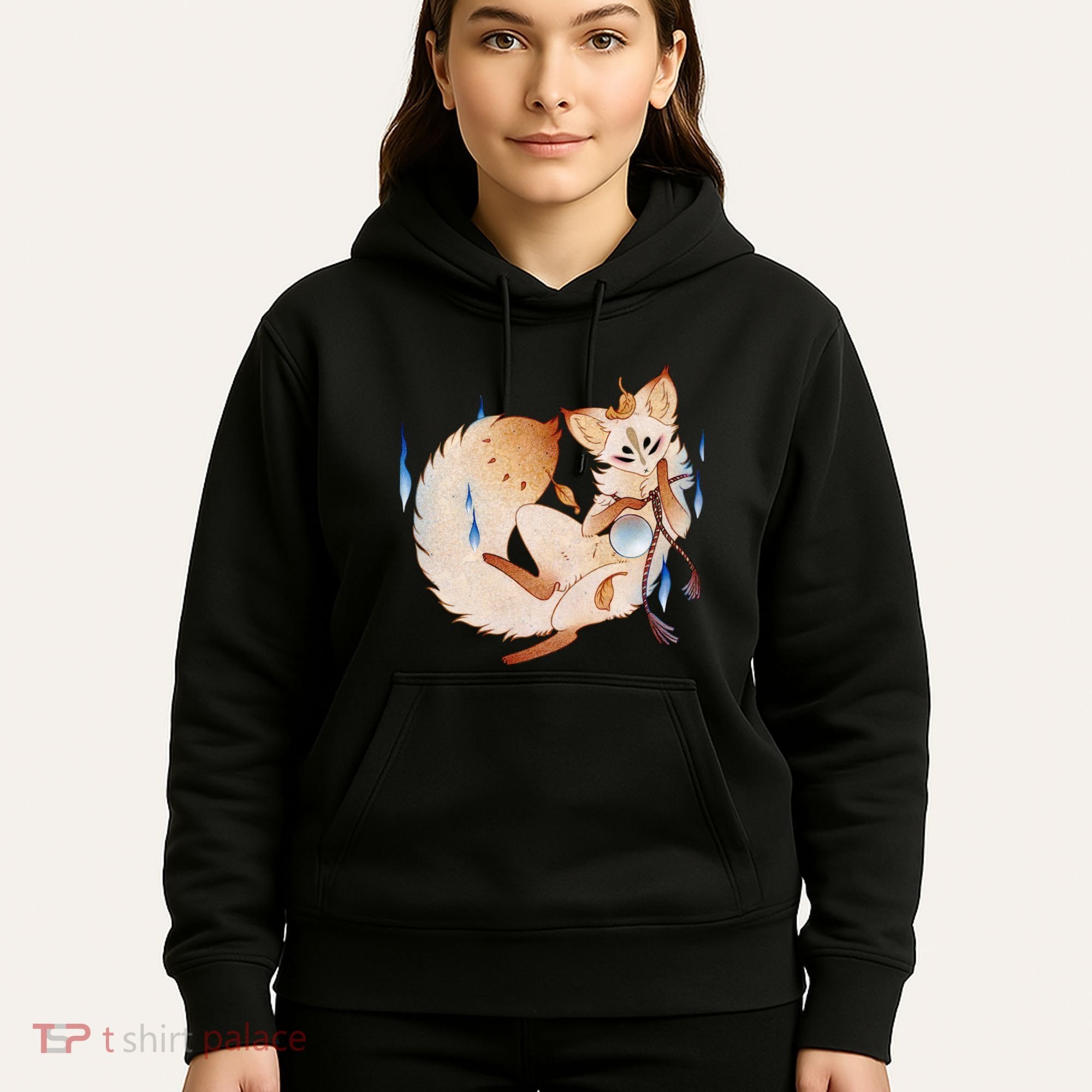 Mischievous Fox Teakitsune Yokai Kitsune Hoodie