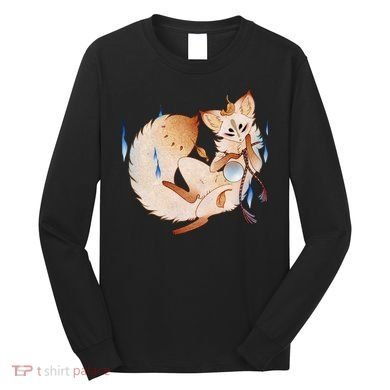 Mischievous Fox Teakitsune Yokai Kitsune Long Sleeve Shirt