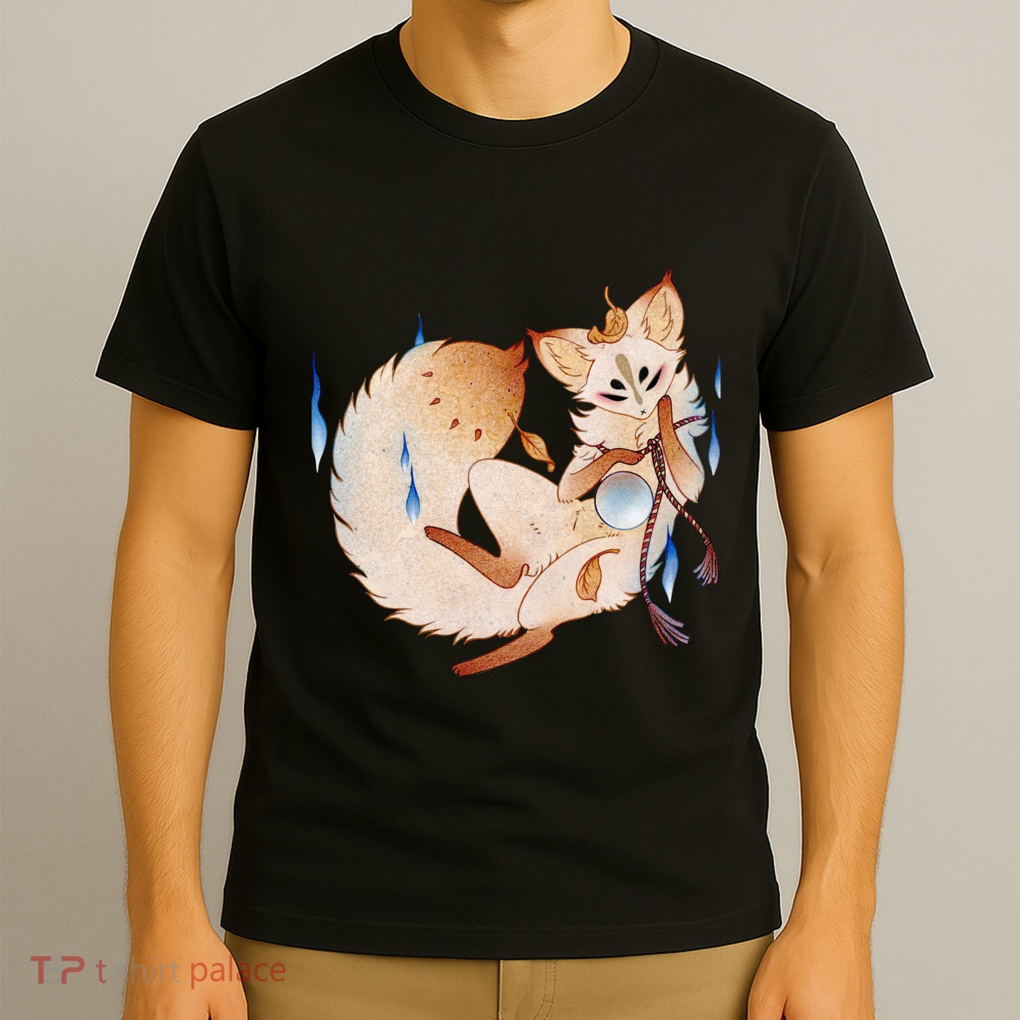 Mischievous Fox Teakitsune Yokai Kitsune T-Shirt